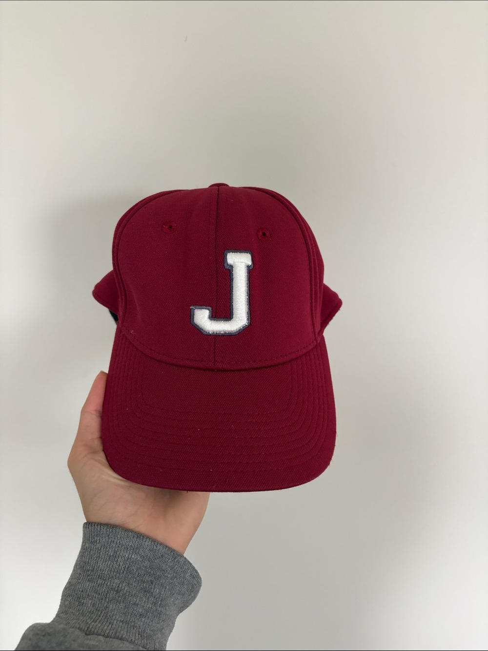 Men’s Maroon Baseball Cap with White 'J' Embroidery
